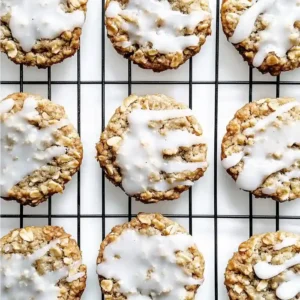 Soft and Chewy Iced Oatmeal Cookies
