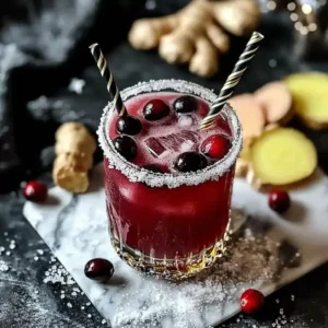 Sparkling Ginger Cranberry Mocktail Recipe