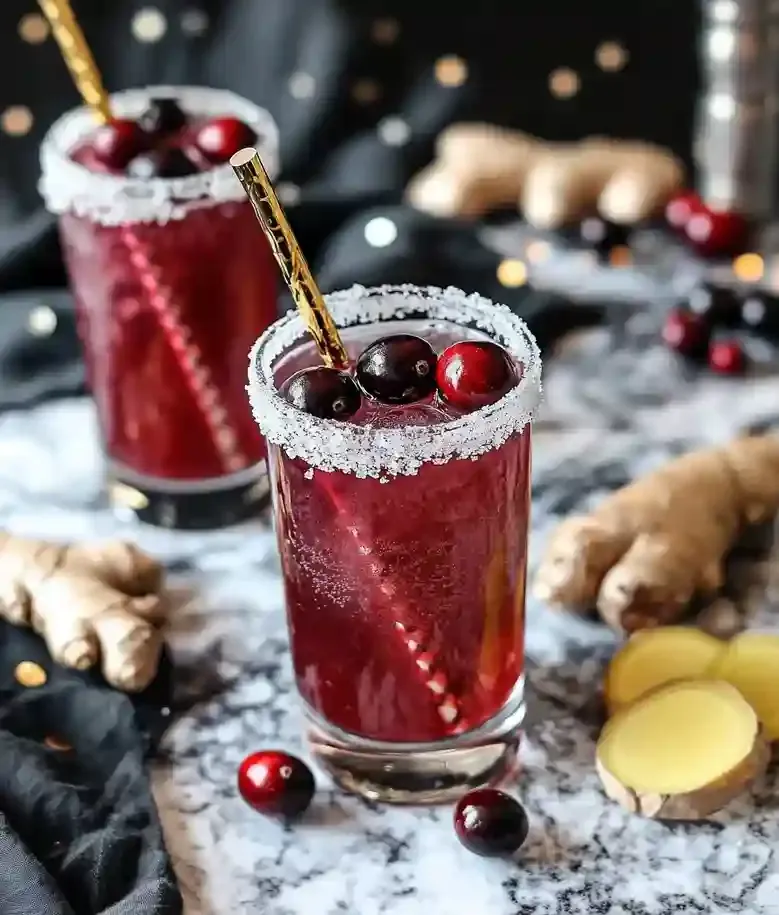 Sparkling Ginger Cranberry Mocktail Recipe