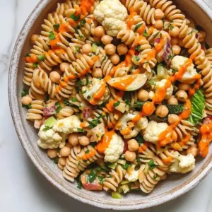 Spicy Buffalo Cauliflower Pasta Salad