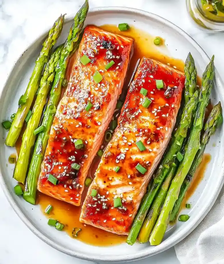 Spicy Gochujang Salmon with Asparagus