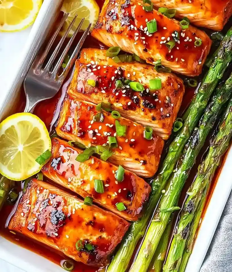 Spicy Gochujang Salmon with Asparagus