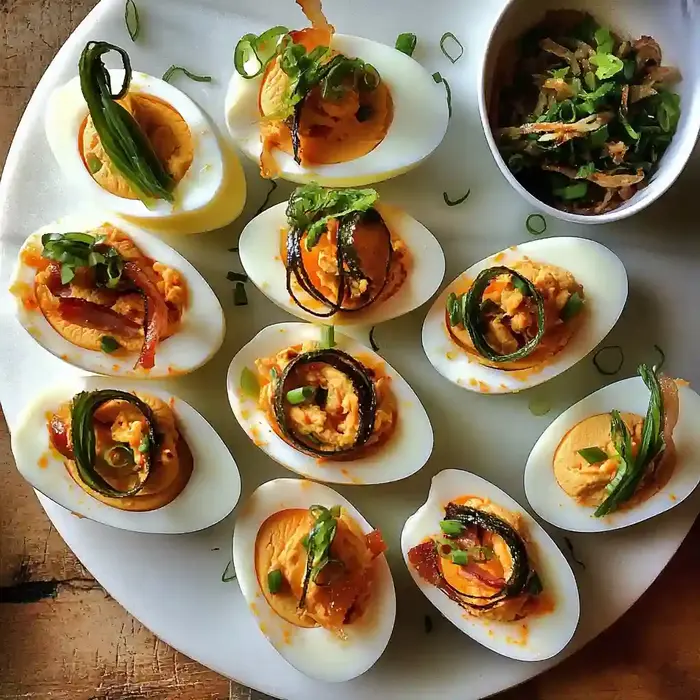 Spicy Kimchi Deviled Eggs Recipe