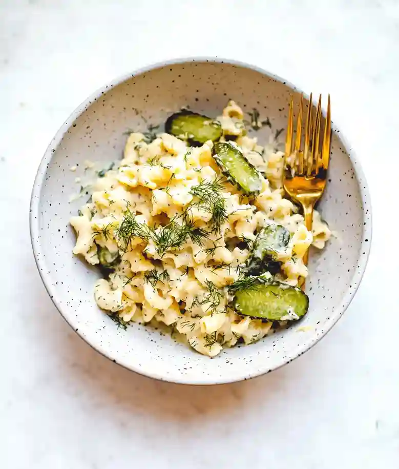 Vegan Dill Pickle Pasta Salad