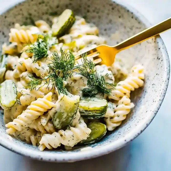 Vegan Dill Pickle Pasta Salad