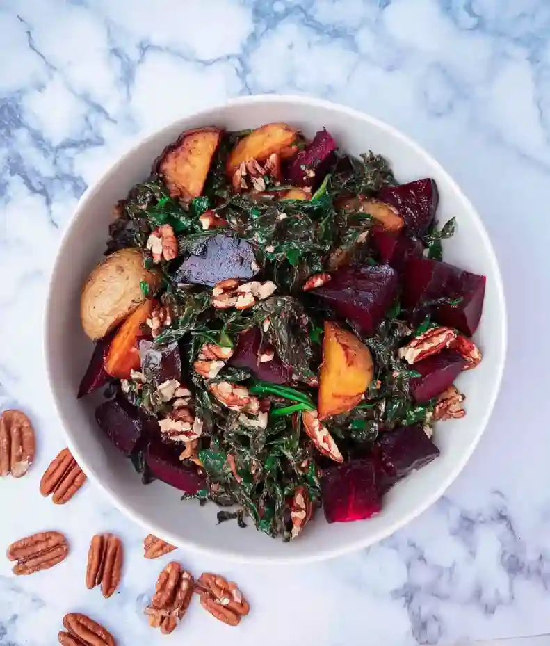 Buttery Beet Salad with Dandelion Greens