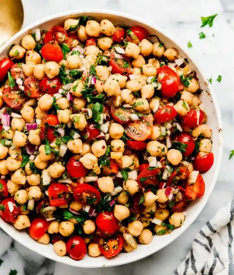Chickpea Tomato Salad with Lemon Dressing