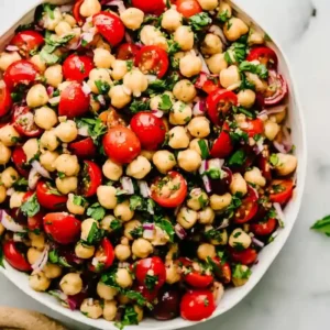 Chickpea Tomato Salad with Lemon Dressing