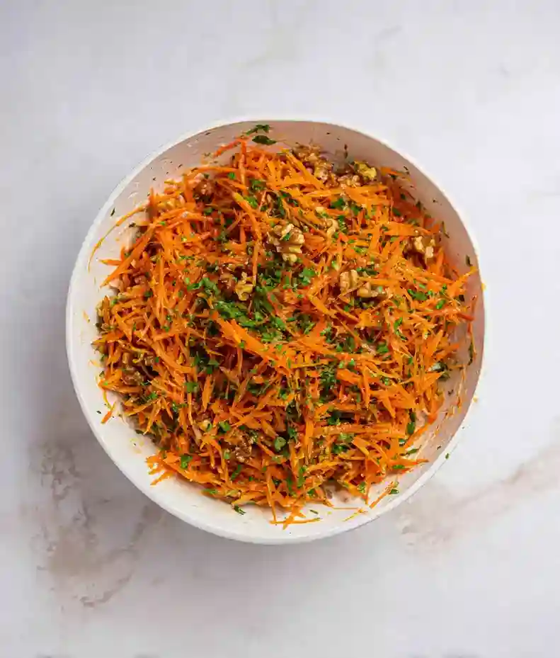 Colorful Carrot Salad with Walnuts