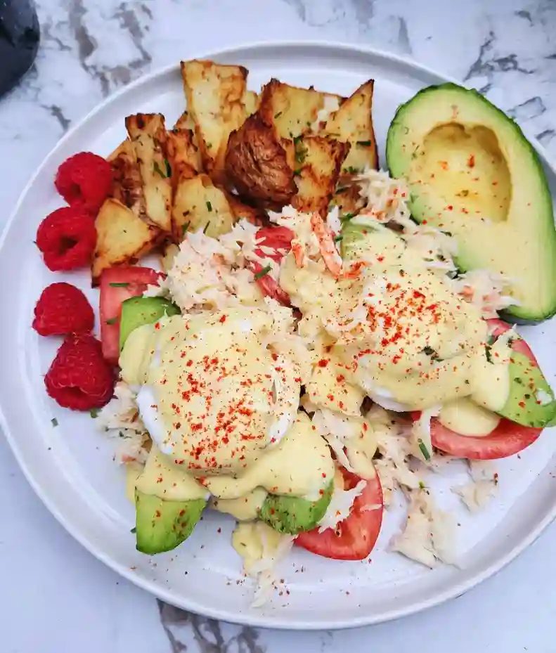 Crab and Avocado Eggs Benedict