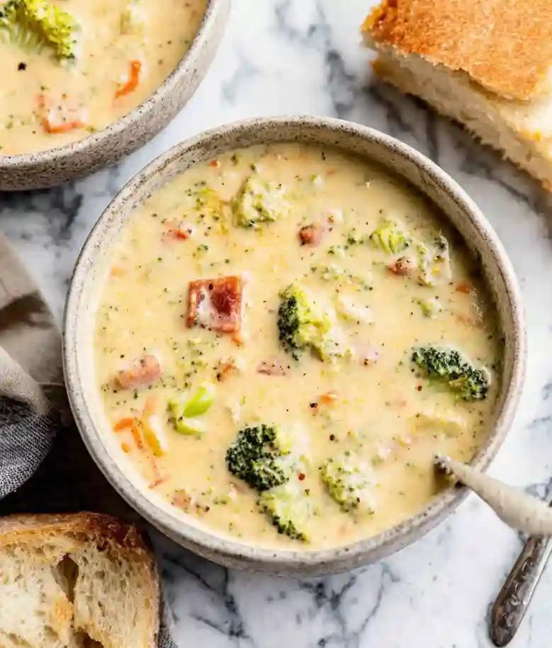 Creamy Broccoli Ham and Cheese Soup