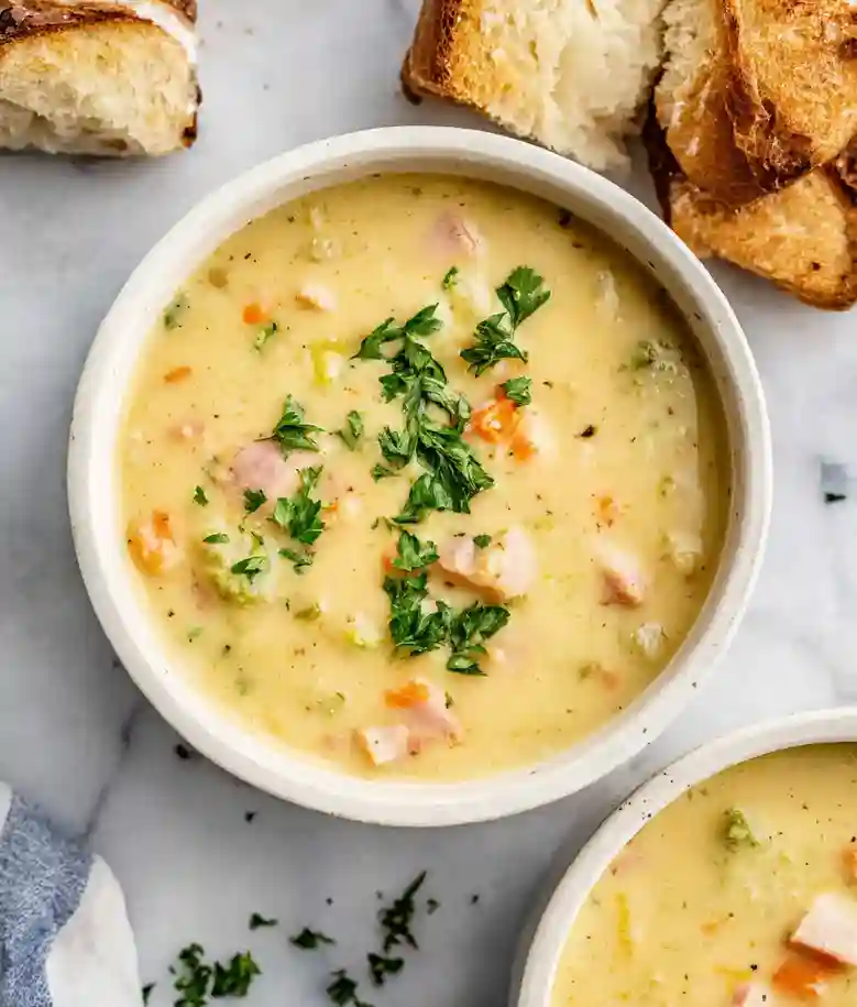 Creamy Broccoli Ham and Cheese Soup