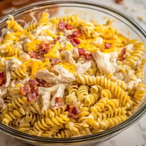 Creamy Chicken Bacon Ranch Pasta Salad