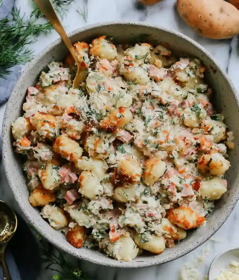 Crispy Gnocchi Ham and Leek Soup