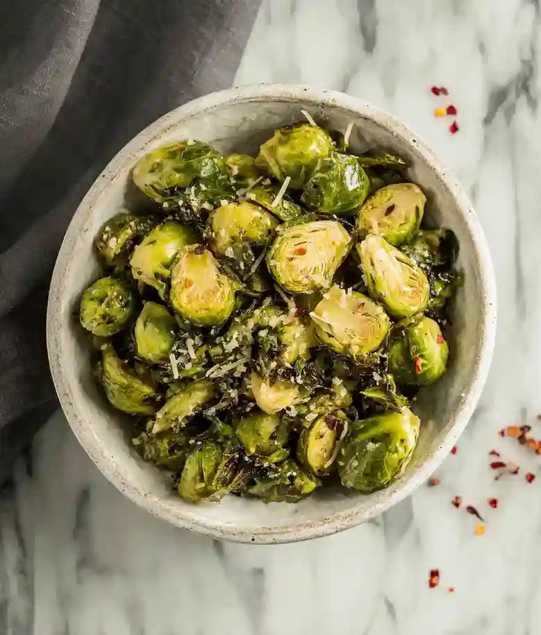 Crispy Roasted Asparagus and Brussel Sprouts
