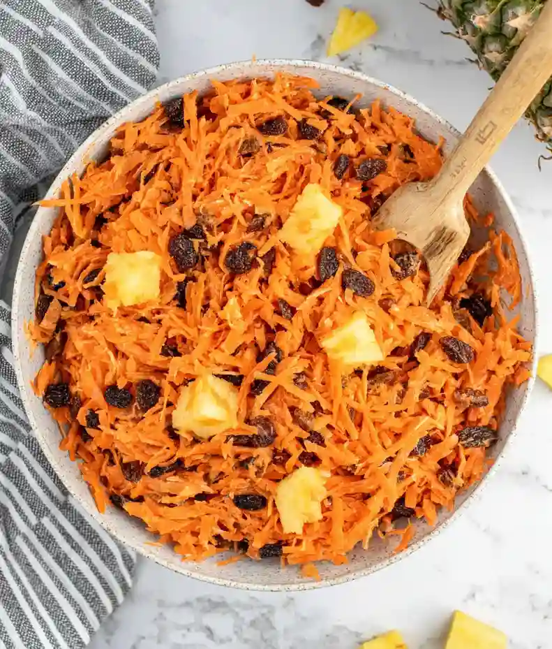 Crunchy Carrot Raisin Pineapple Salad