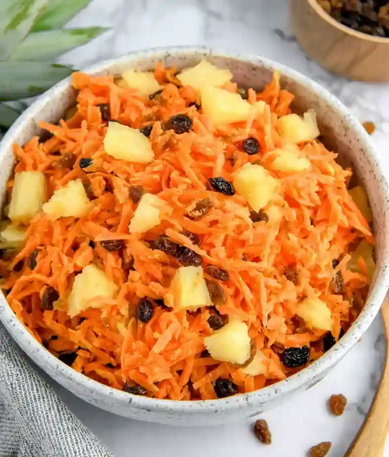 Crunchy Carrot Raisin Pineapple Salad