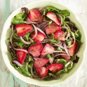 Dandelion Strawberry Balsamic Salad