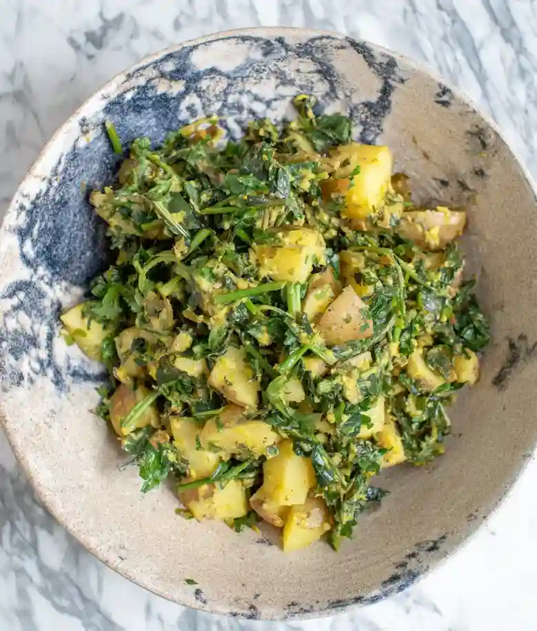 Delicious Warm Ramp Potato Salad