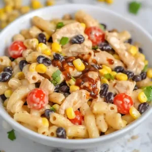 Easy BBQ Chicken Pasta Salad