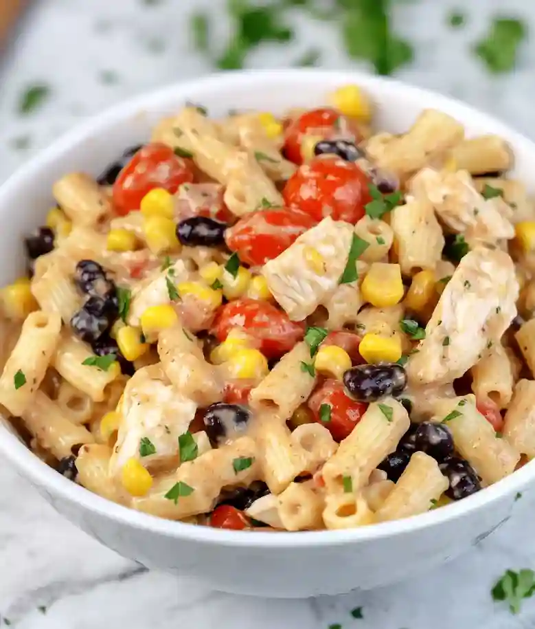 Easy BBQ Chicken Pasta Salad