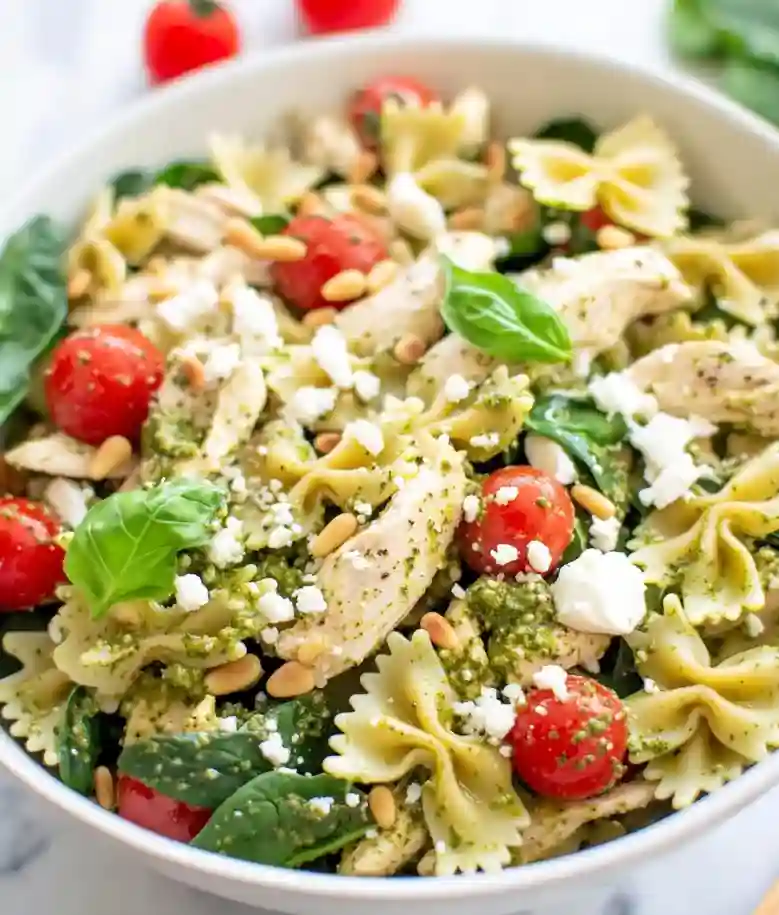 Easy Chicken Pesto Pasta Salad