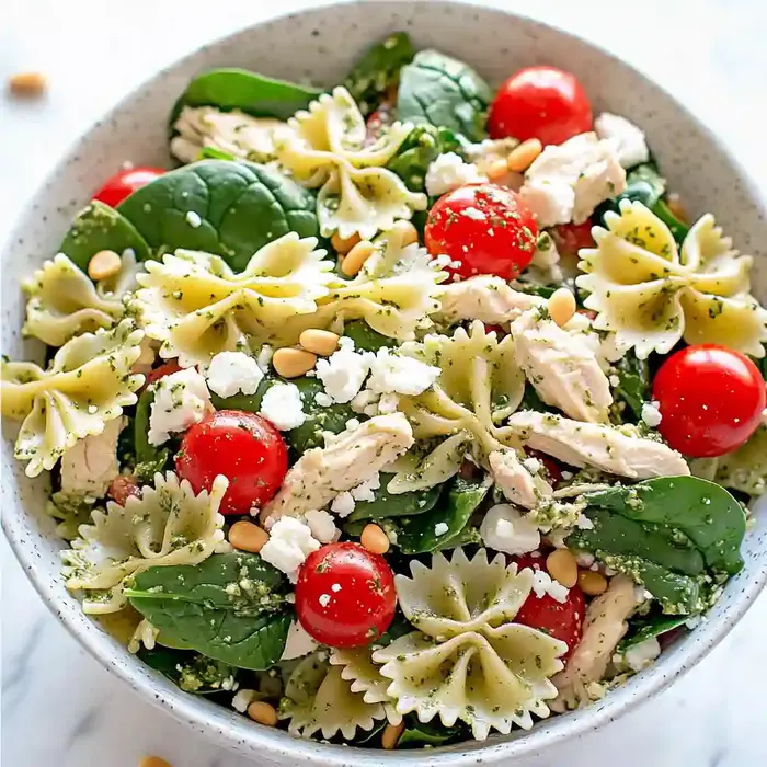 Easy Chicken Pesto Pasta Salad