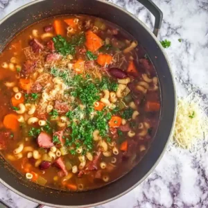Easy Leftover Ham and Macaroni Soup