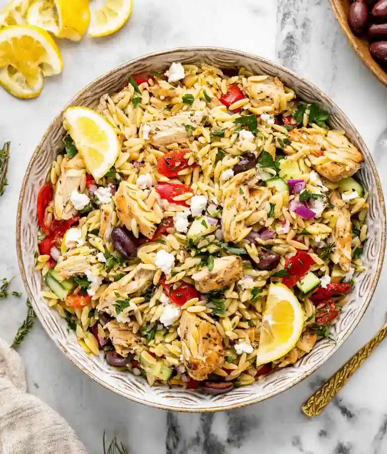 Easy Lemon Chicken Orzo Salad
