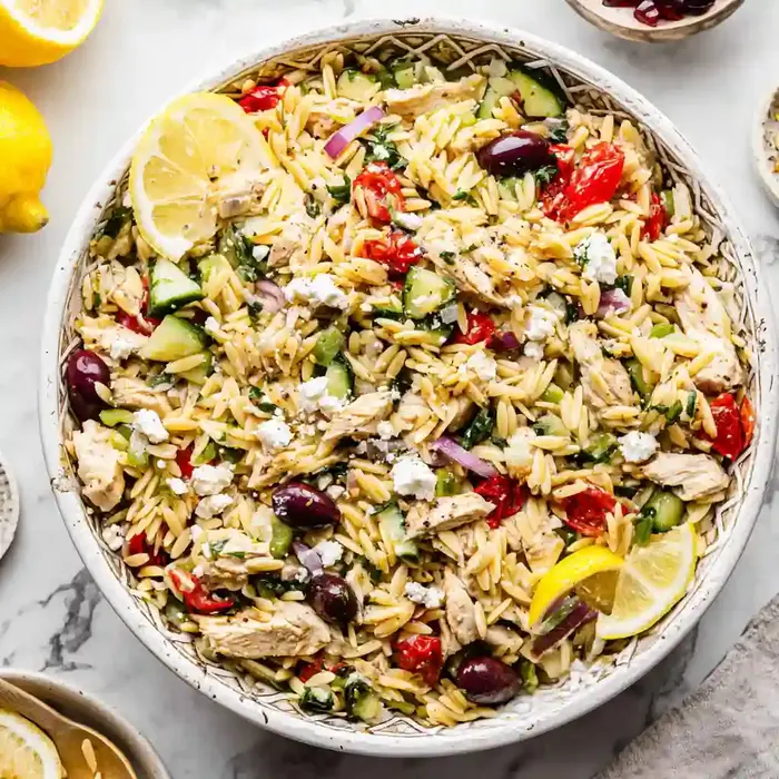 Easy Lemon Chicken Orzo Salad