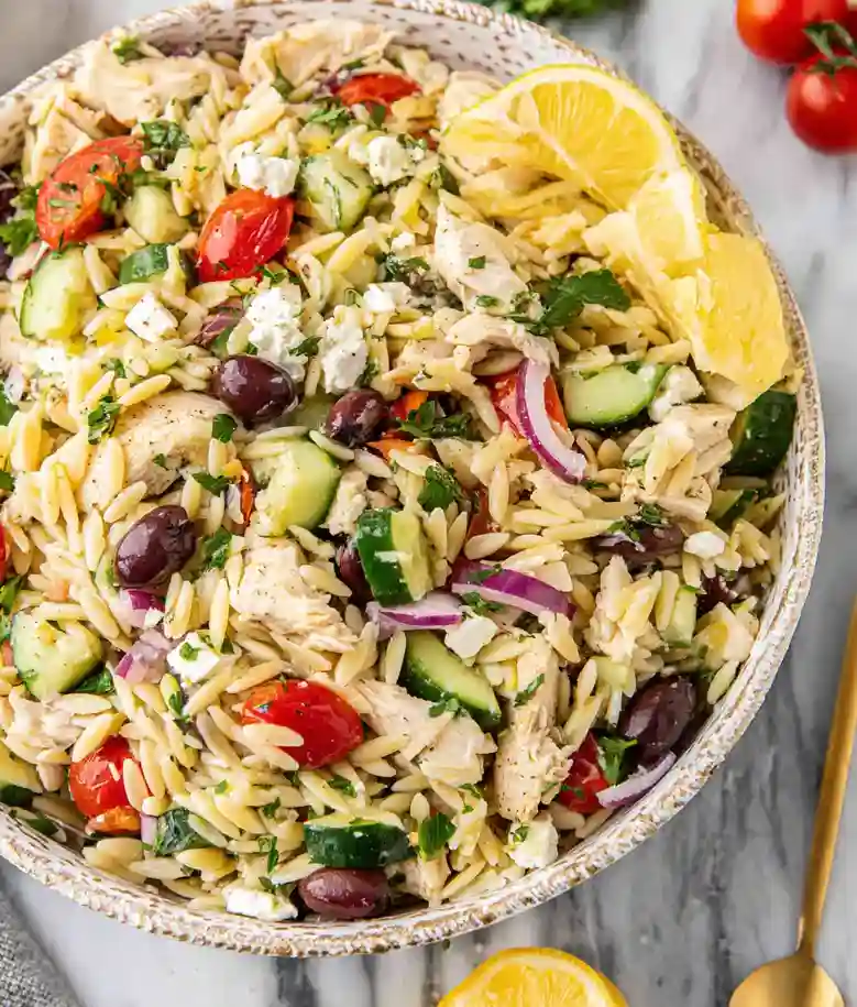 Easy Lemon Chicken Orzo Salad