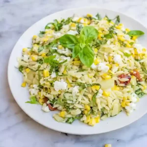 Easy Lemon Orzo Salad with Corn