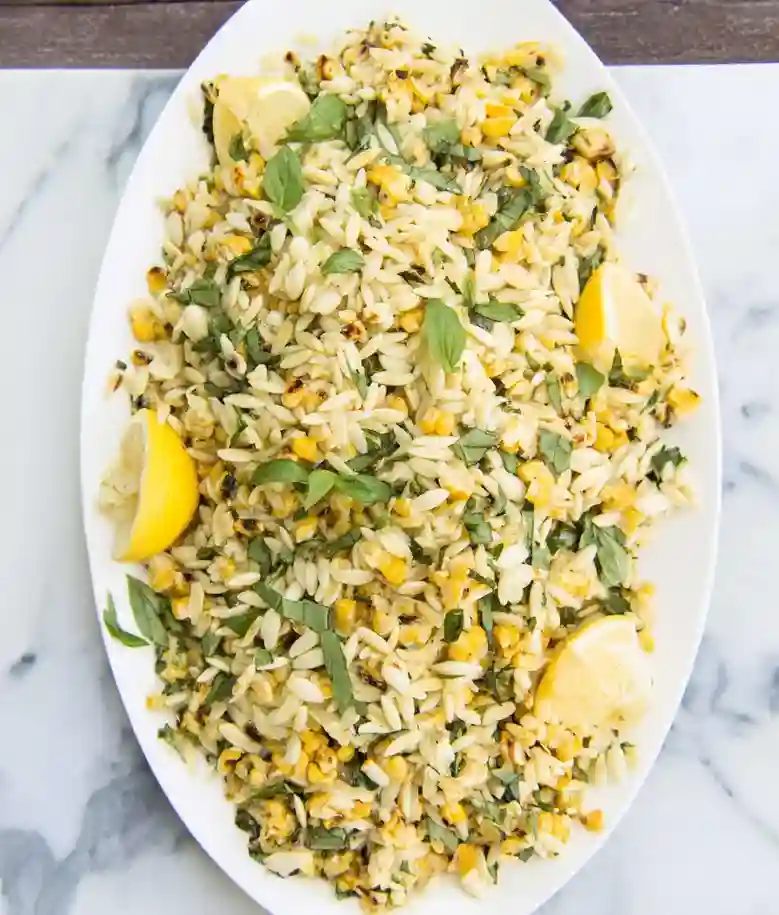 Easy Lemon Orzo Salad with Corn