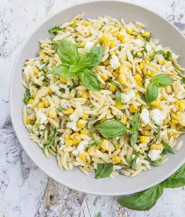Easy Lemon Orzo Salad with Corn