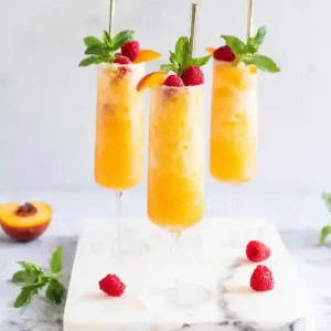 Easy Non Alcoholic Peach Bellini