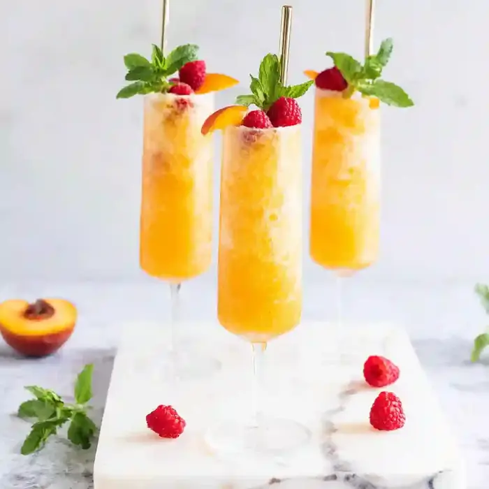 Easy Non Alcoholic Peach Bellini