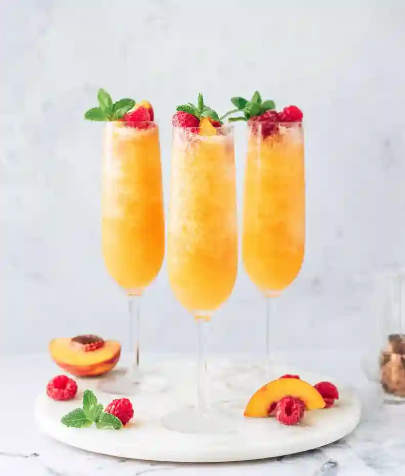 Easy Non Alcoholic Peach Bellini