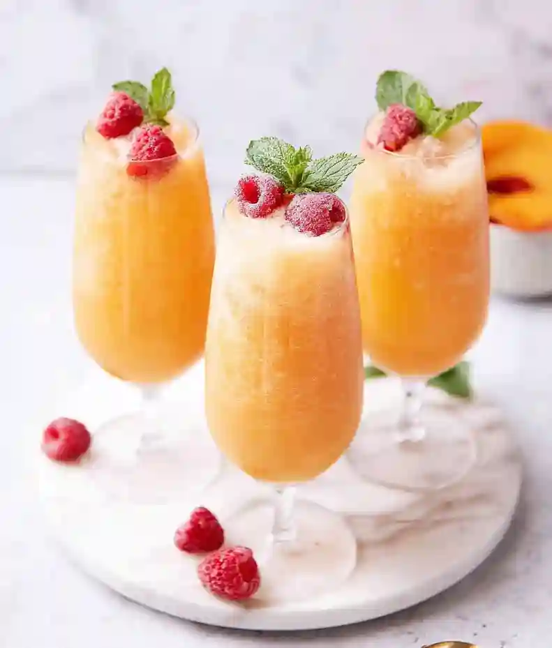 Easy Non Alcoholic Peach Bellini