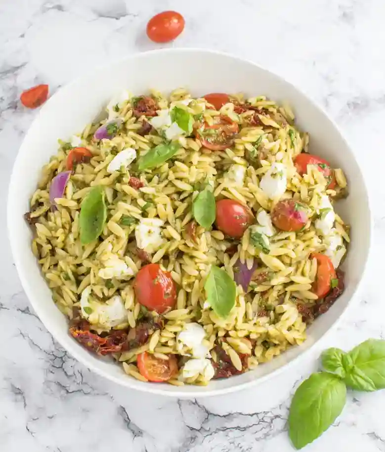 Easy Pesto Orzo Pasta Salad