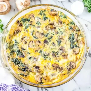 Flavorful Cheddar Mushroom Kale Frittata