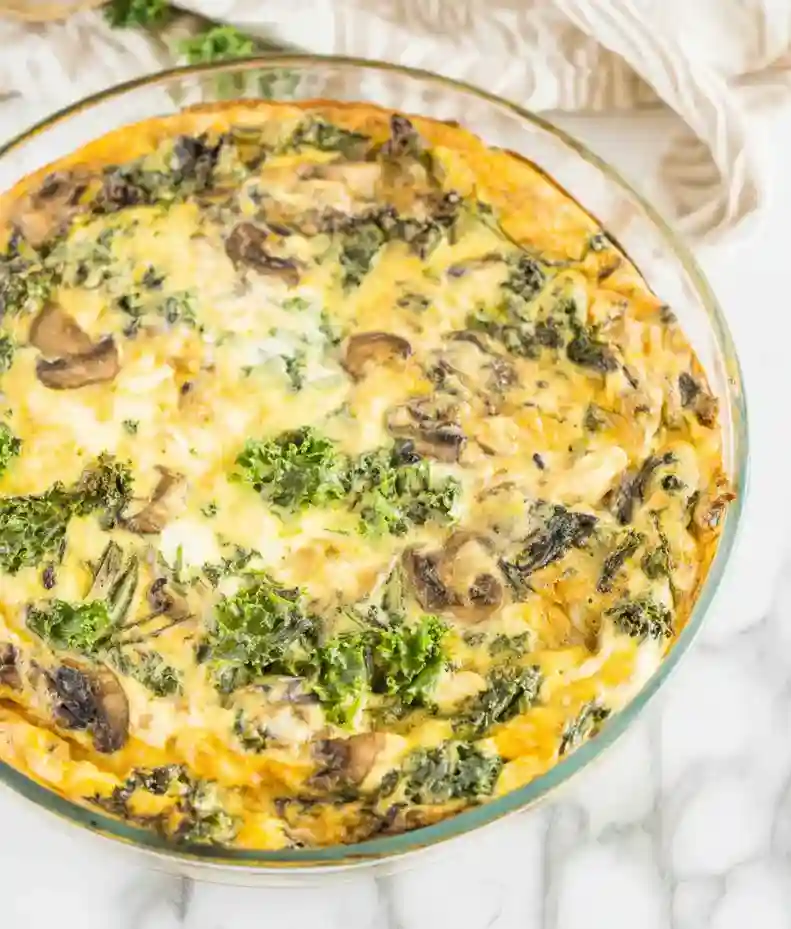 Flavorful Cheddar Mushroom Kale Frittata