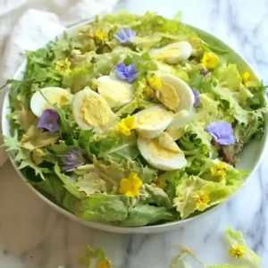 Fresh Dandelion Salad with Eggs