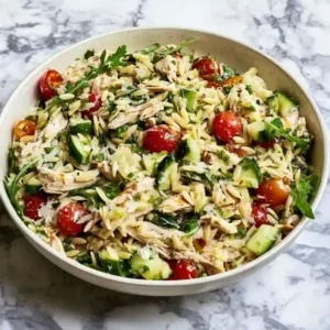 Fresh Lemon Orzo Salad with Chicken