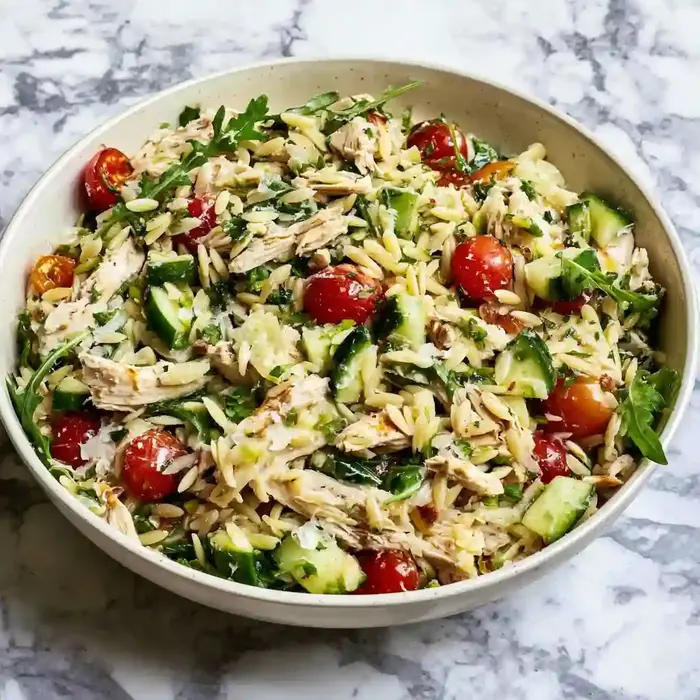 Fresh Lemon Orzo Salad with Chicken