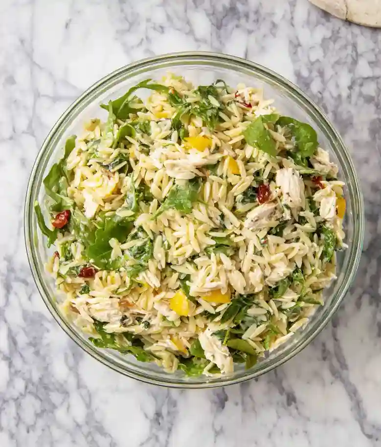 Fresh Lemon Orzo Salad with Chicken