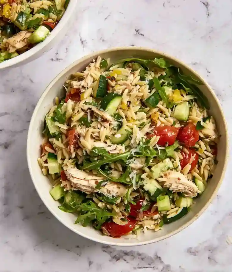 Fresh Lemon Orzo Salad with Chicken