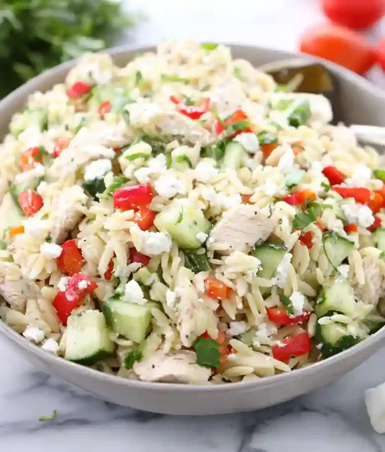 Fresh Lemon Orzo Salad with Chicken