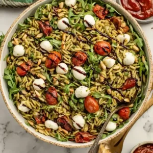 Fresh Pesto Orzo Pasta Salad