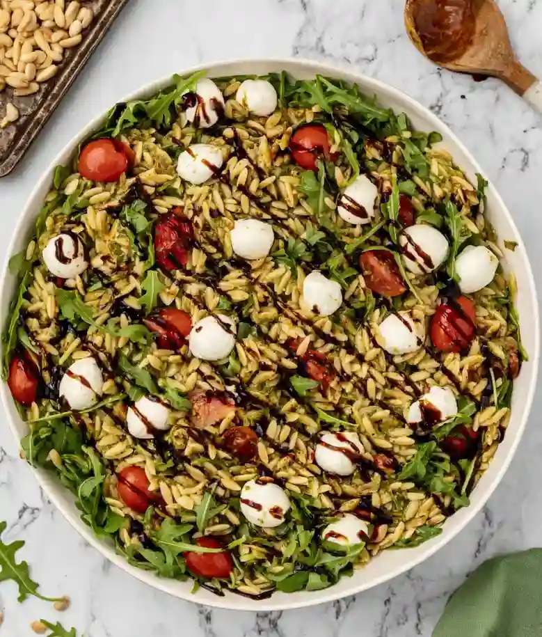 Fresh Pesto Orzo Pasta Salad