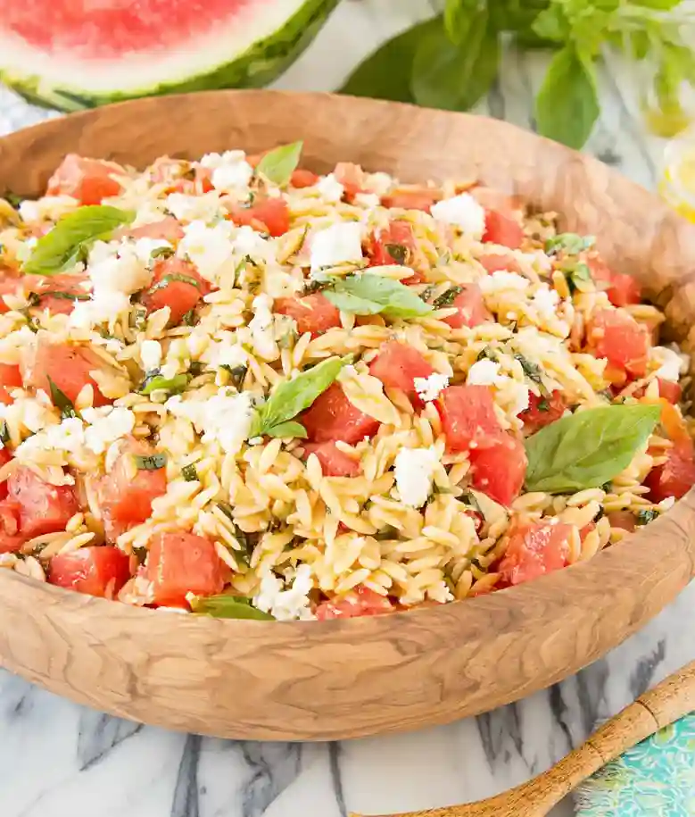 Fresh Watermelon Feta Orzo Salad